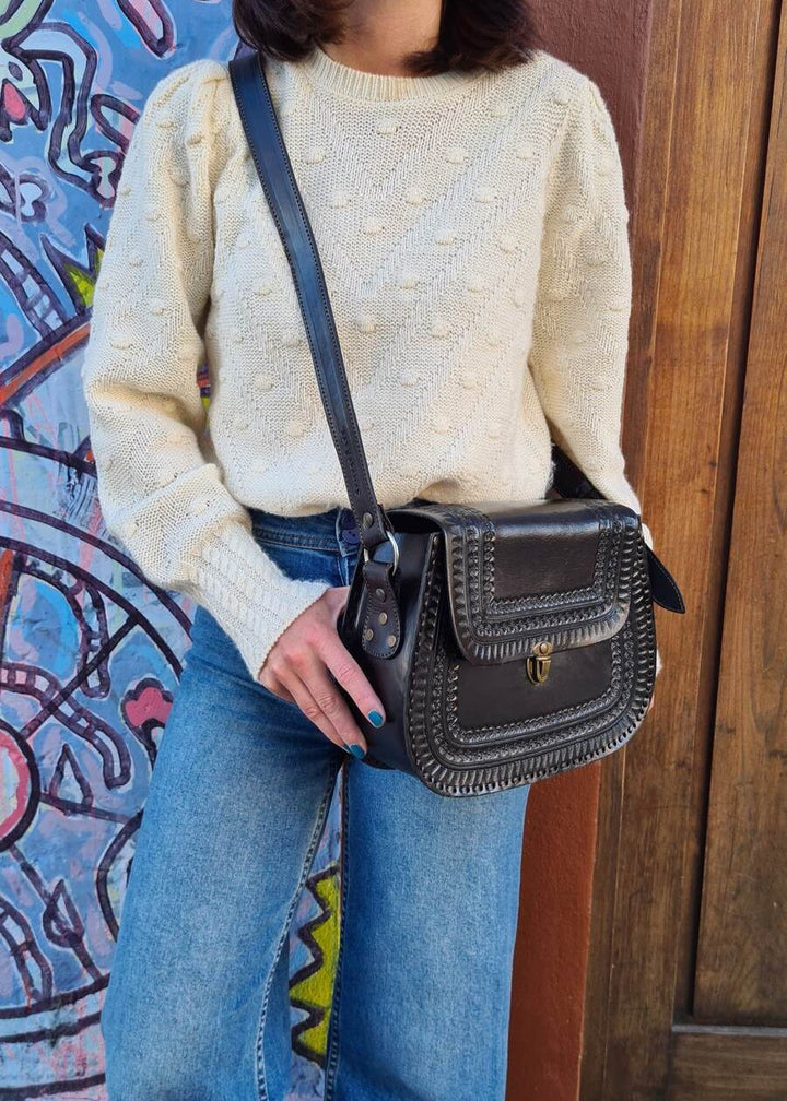 Bolso de piel Alsa negro