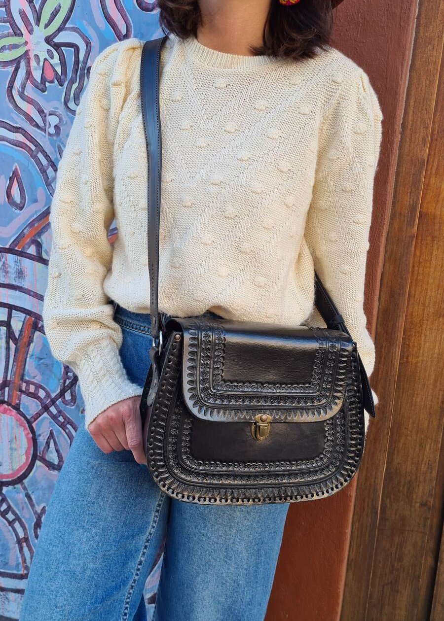 Bolso de piel Alsa negro