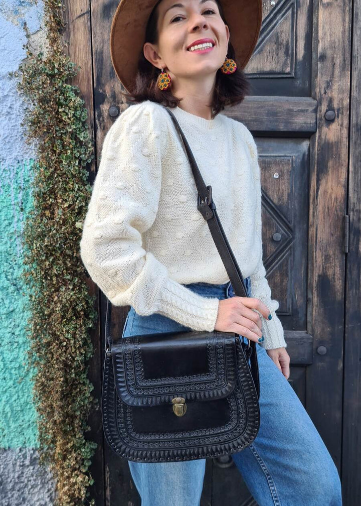 Bolso de piel Alsa negro