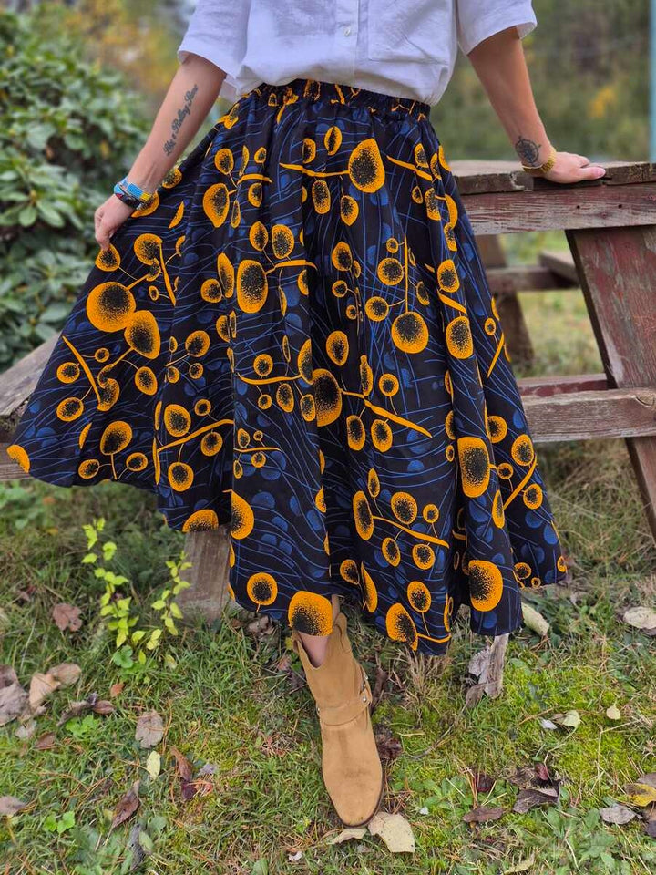 Kitenge Skirt Navy Blue