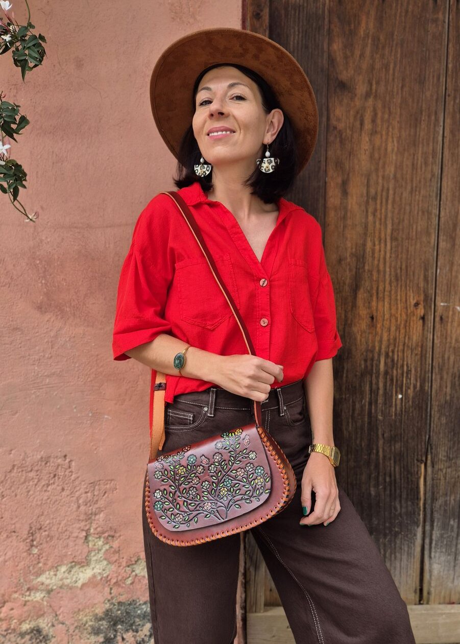 Bolso de piel marrón Elisa