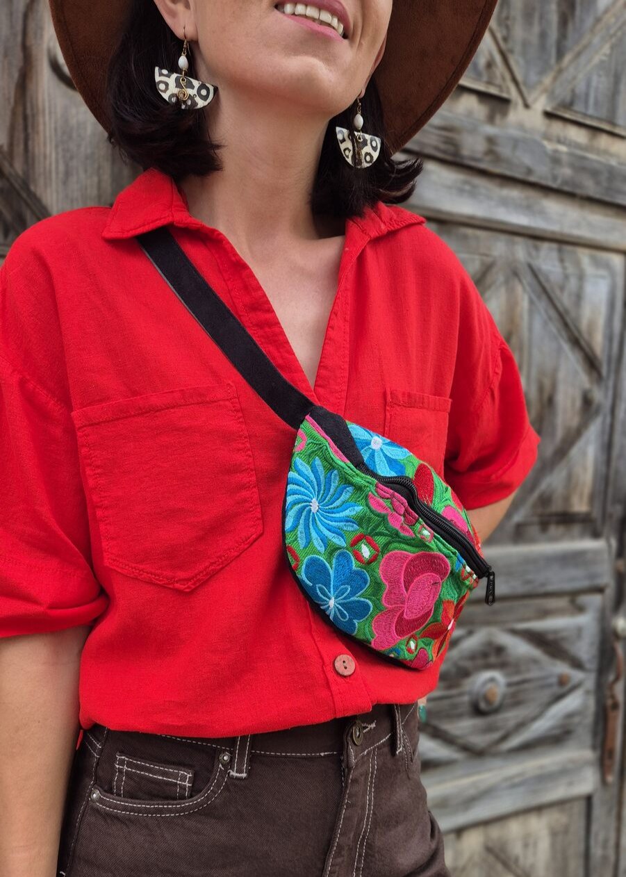 Verde embroidered waist bag 