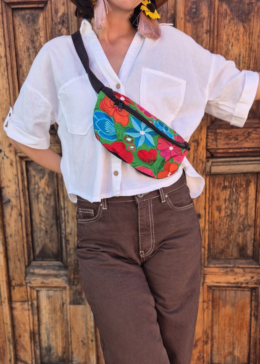 Verde embroidered waist bag 