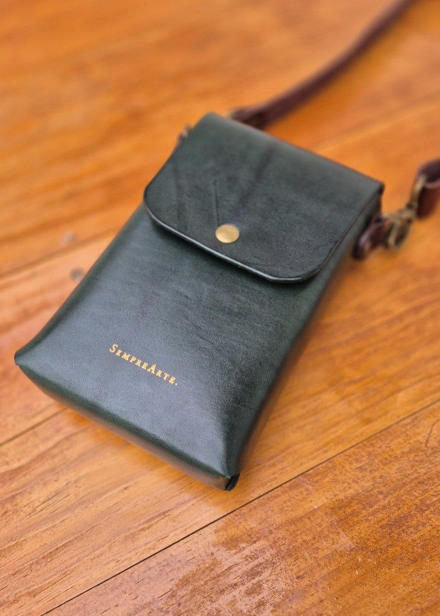 Nancy Leather Phone Bag Dark Green 