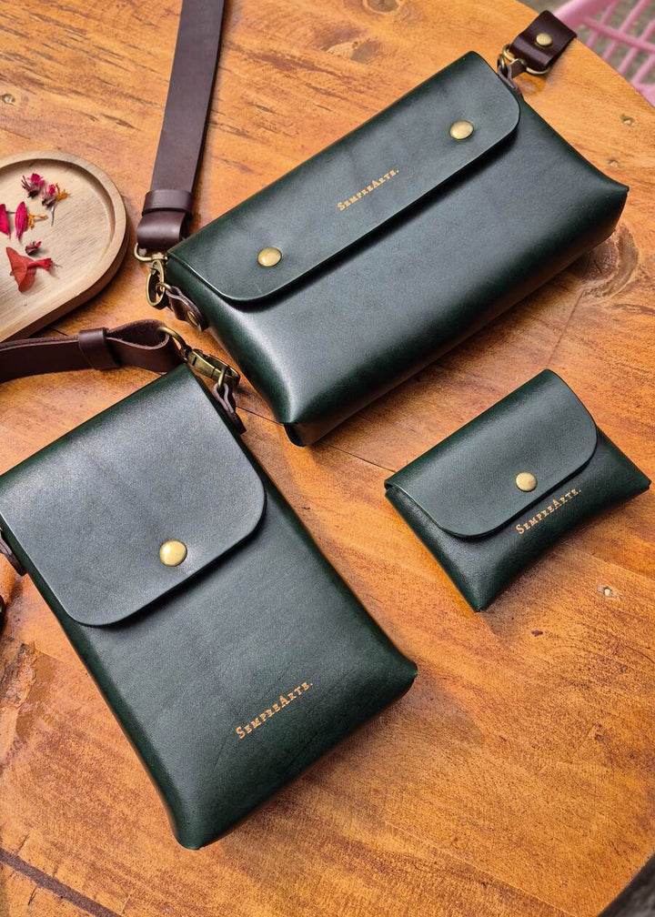 Nancy Leather Phone Bag Dark Green 