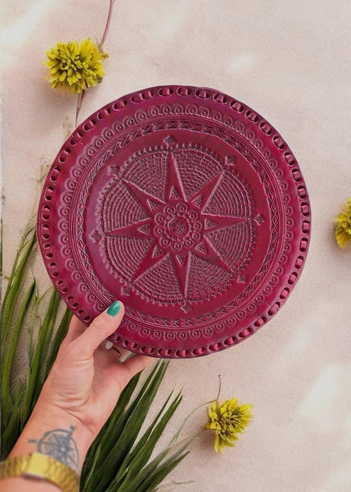 Carmen Cherry Mandala Leather Bag