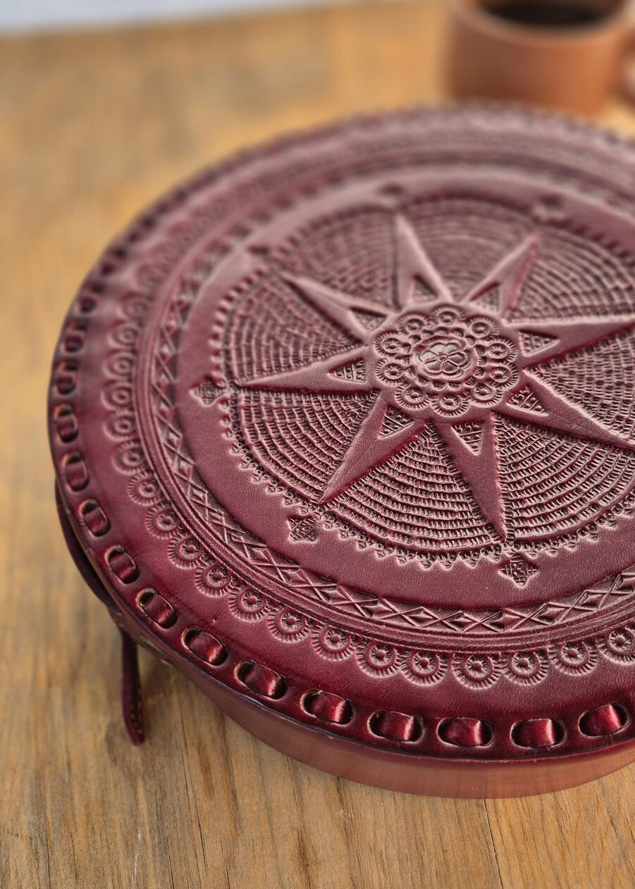 Carmen Cherry Mandala Leather Bag