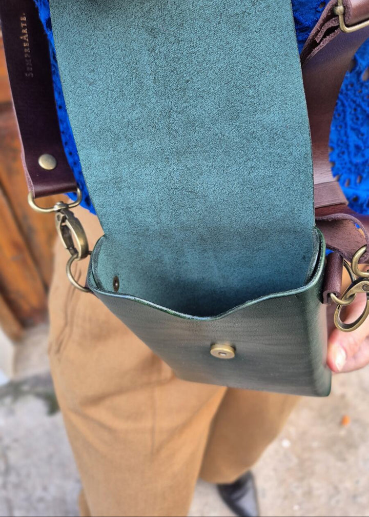 Nancy Leather Phone Bag Dark Green 