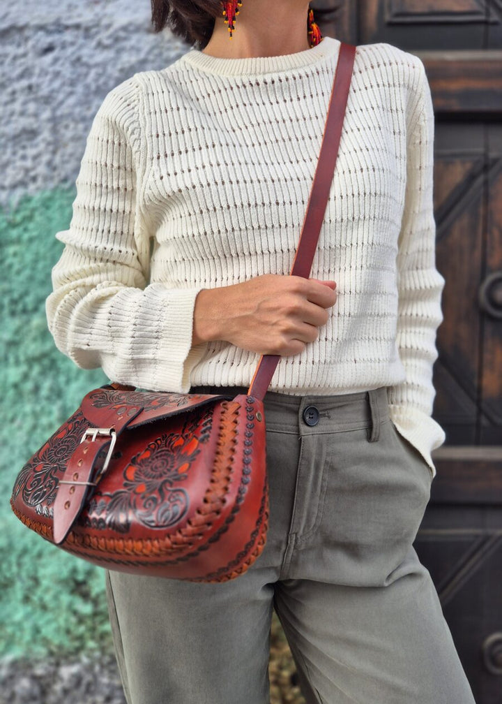 Folklora Leather Bag Brown