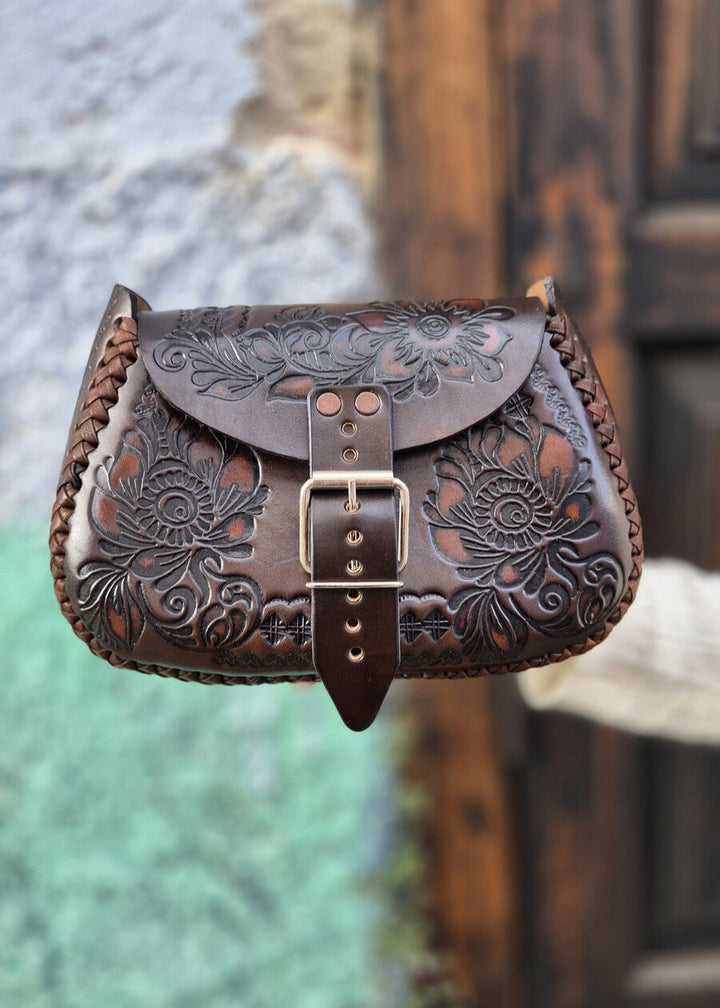 Folklora Leather Bag Dark Brown