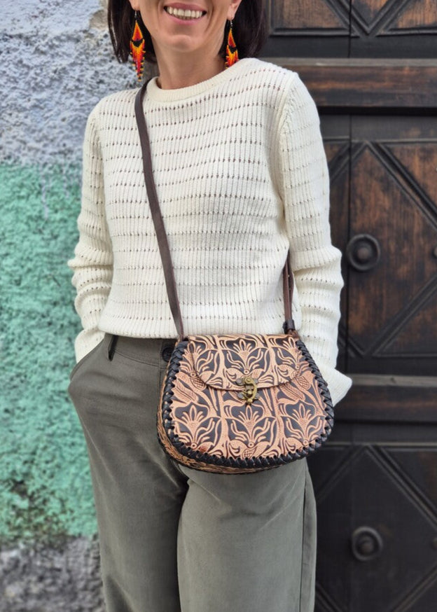 Bolso Julia de piel color beige