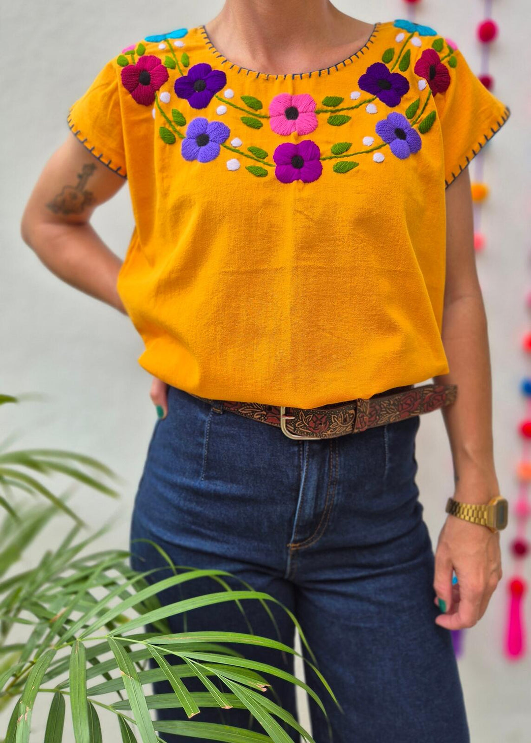 Blusa Fucsia Bordado