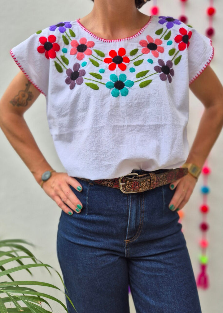 Blusa Bordada Blanca