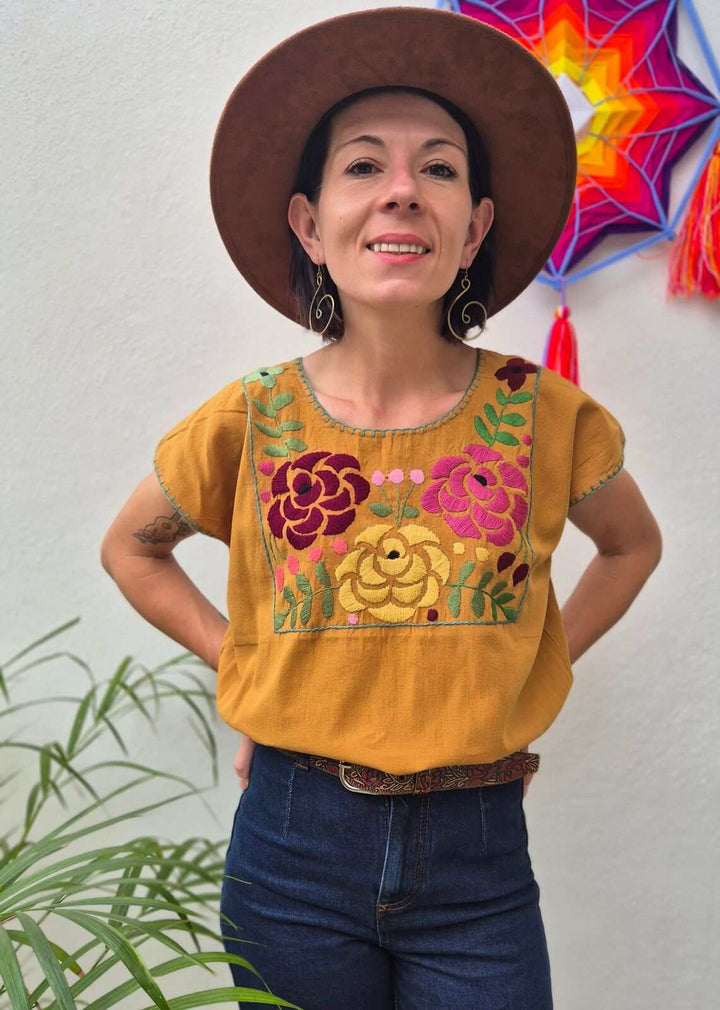 Bluzka Bordado Musztardowa
