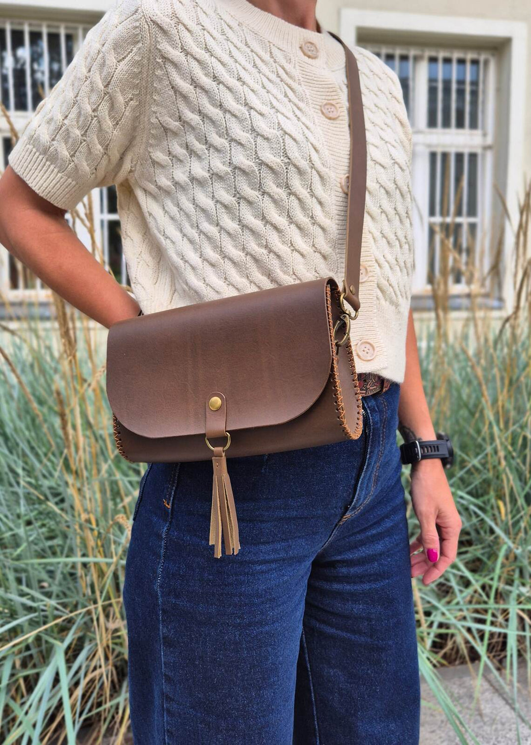 Torebka skórzana Girona Khaki