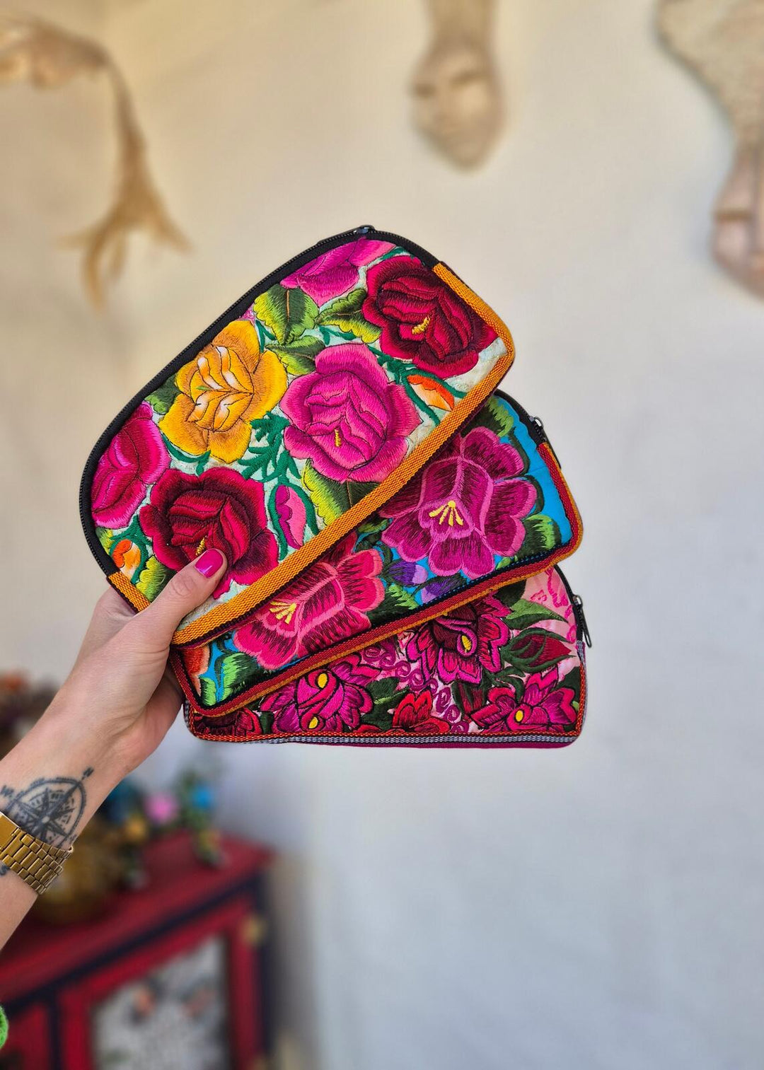 Estuche para lápices Flores