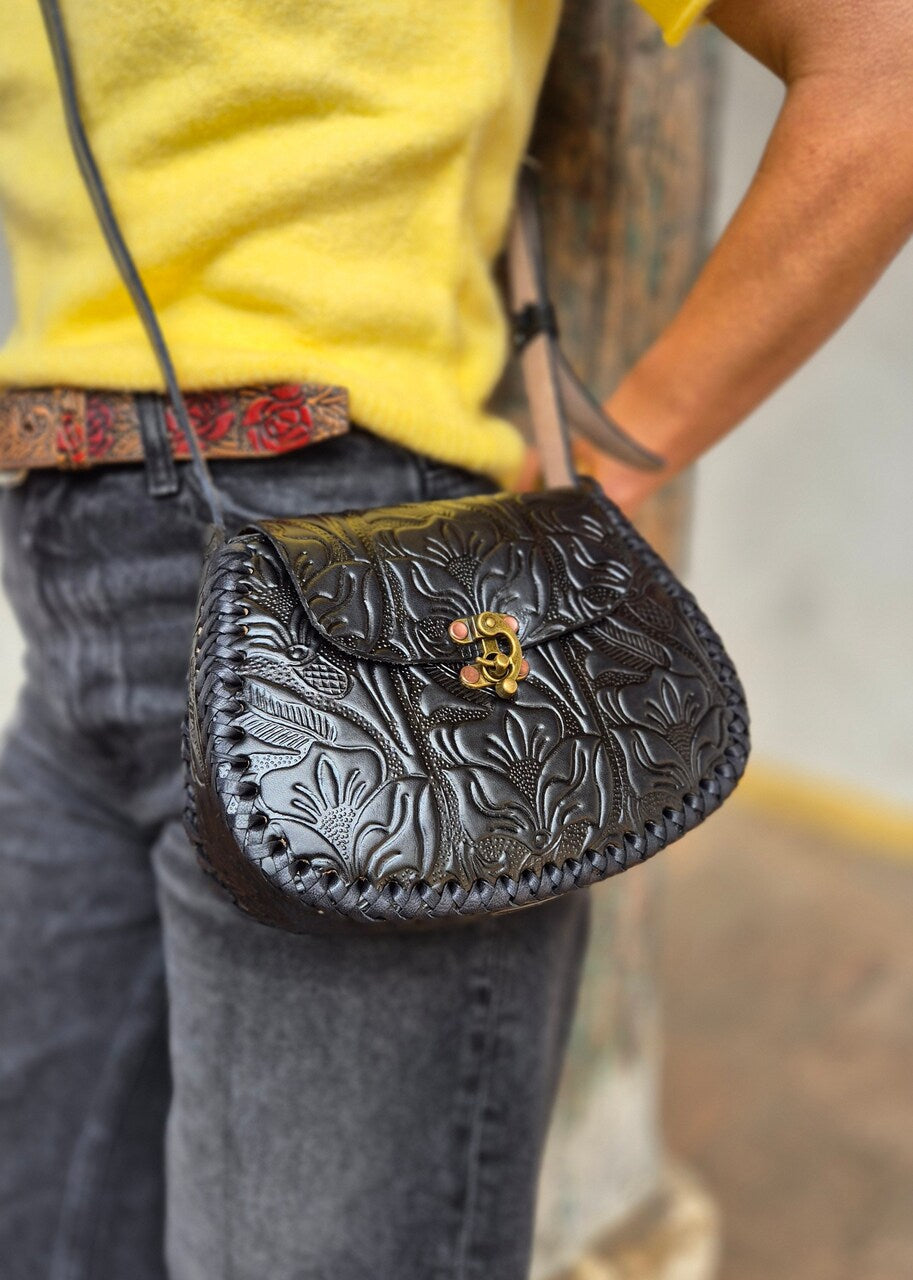 Torebka skórzana Julia Czarna