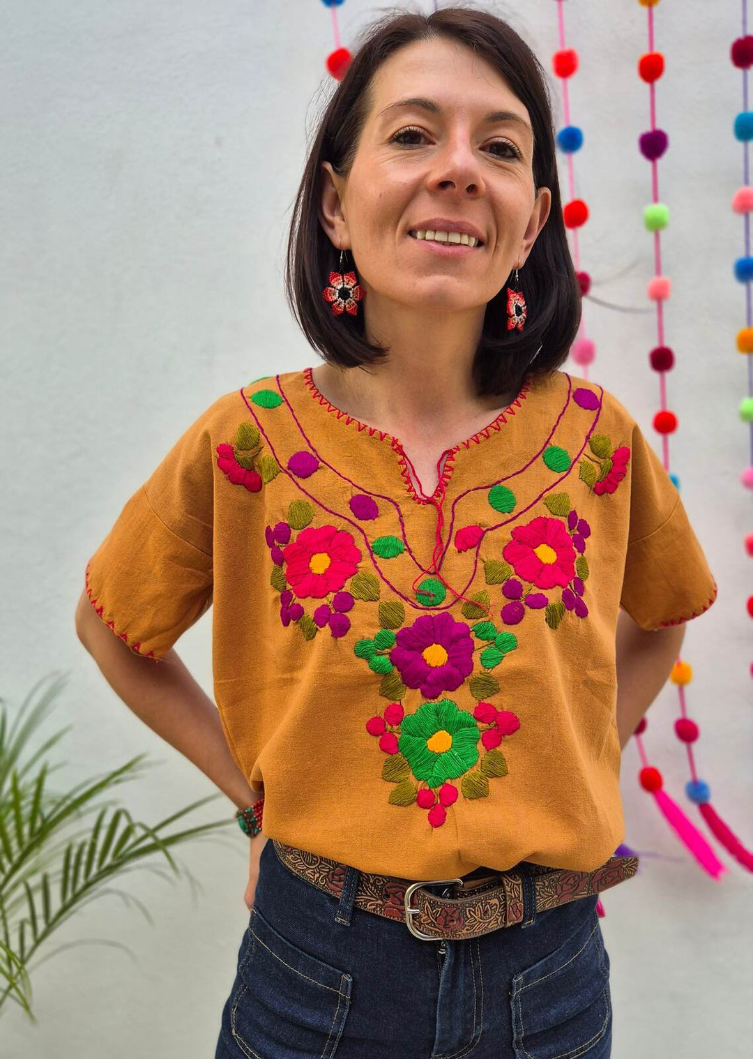 Blusa Fucsia Bordado
