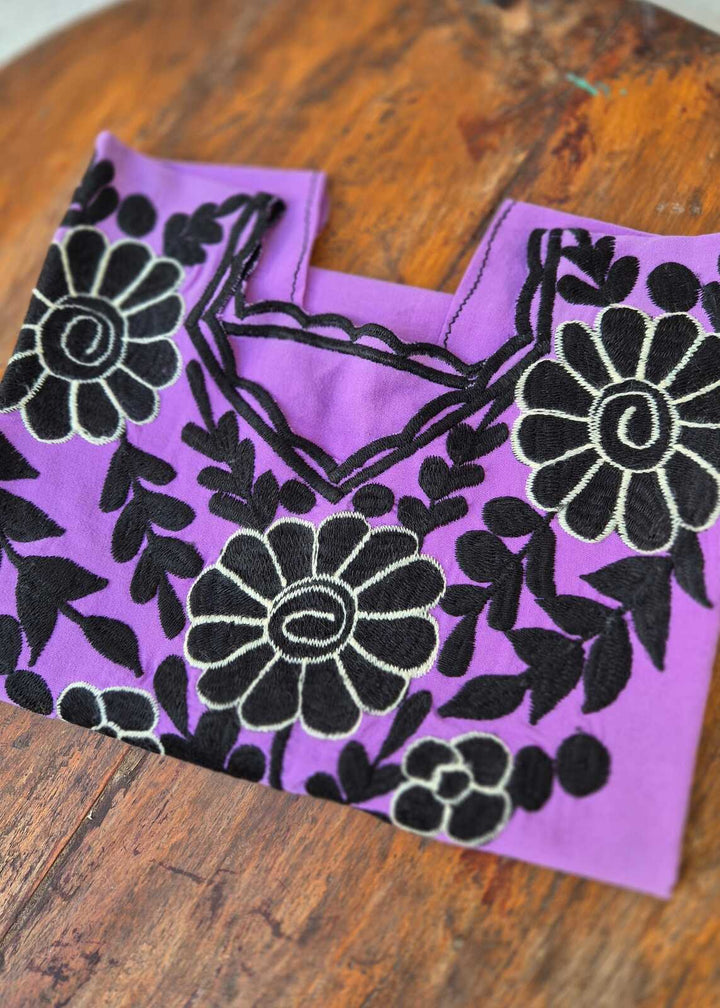 Blusa Flores Negra