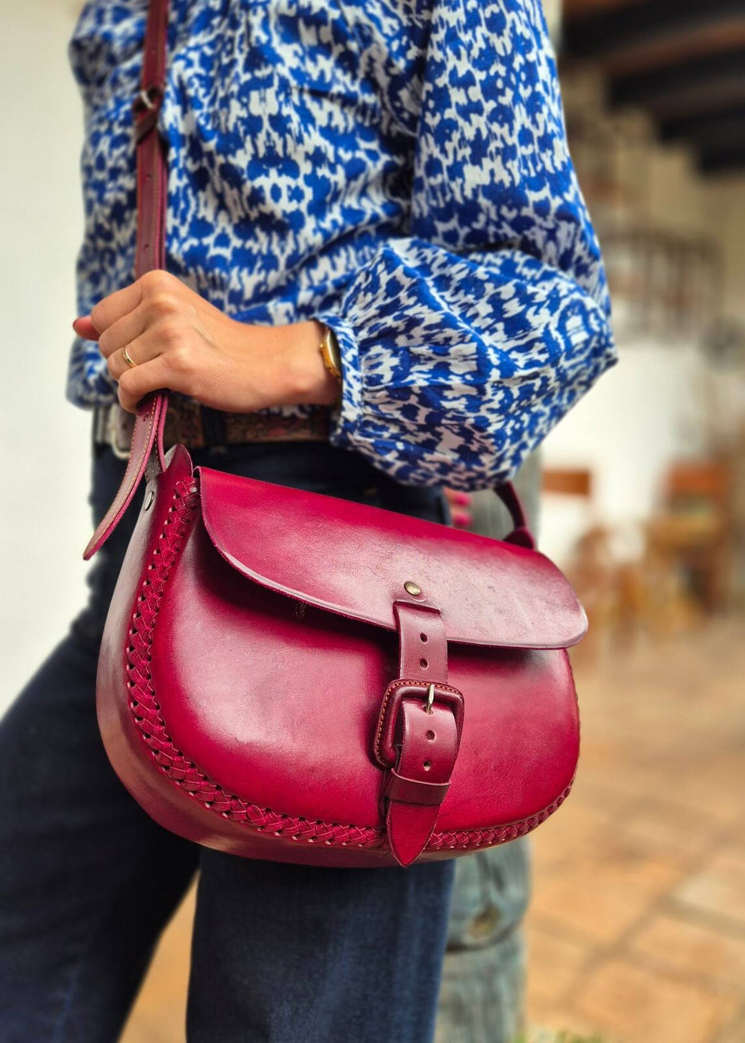 Torebka skórzana Elena Wiśniowa