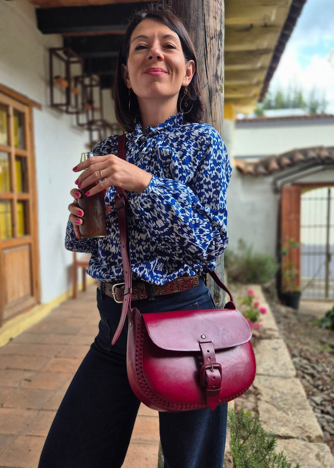 Torebka skórzana Elena Wiśniowa