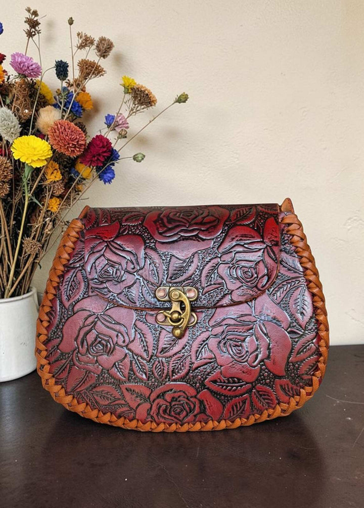 Torebka skórzana Flores Czekoladowa