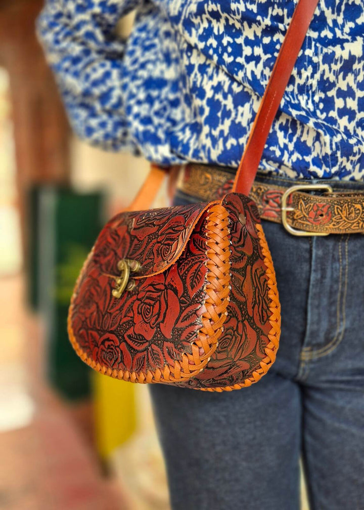 Torebka skórzana Flores Czekoladowa