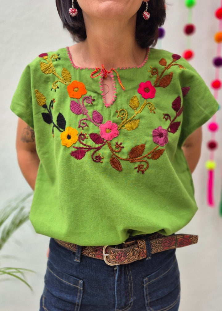 Bordado Blouse Green
