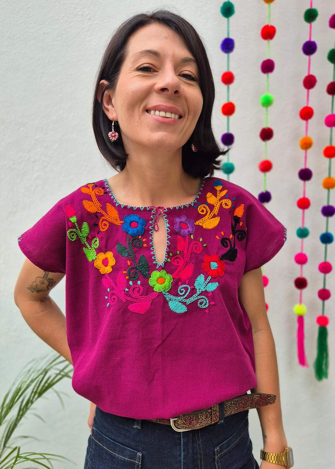 Blusa Bordada Verde