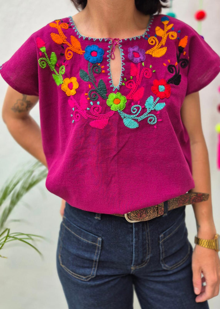 Blusa Bordada Verde