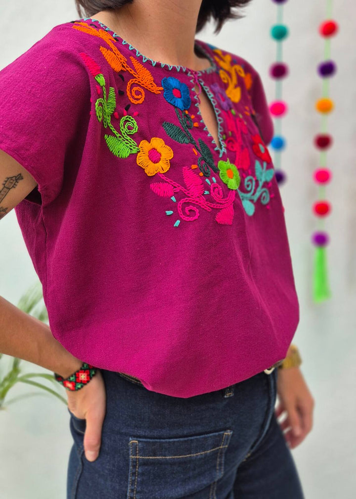 Blusa Bordada Verde