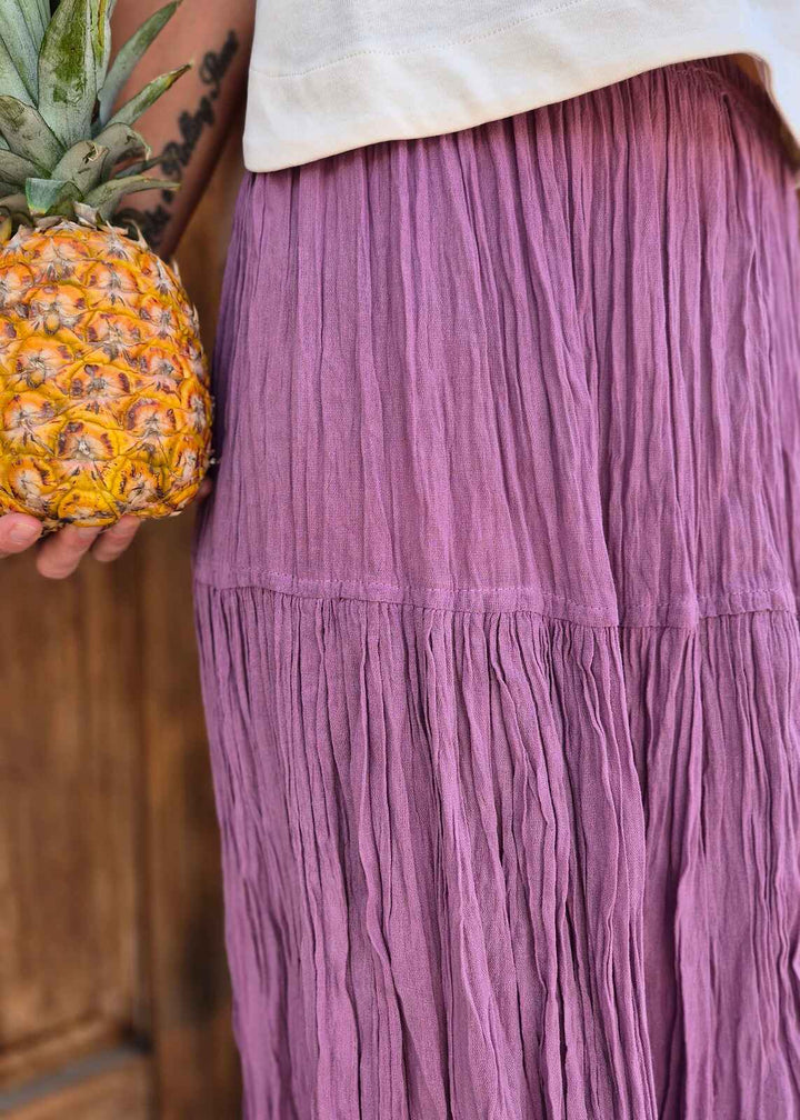 Falda bohemia de viscosa con patchwork
