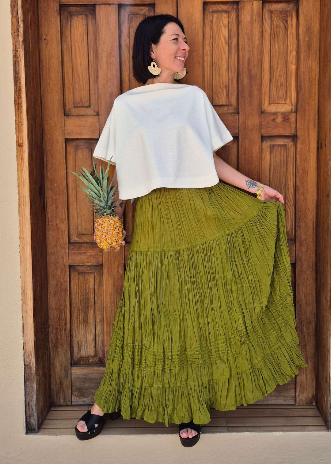 Boho viscose patchwork skirt