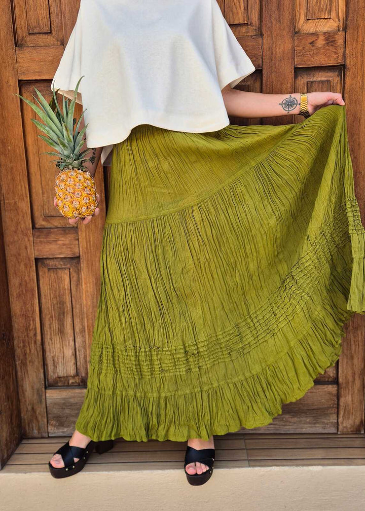 Boho viscose patchwork skirt