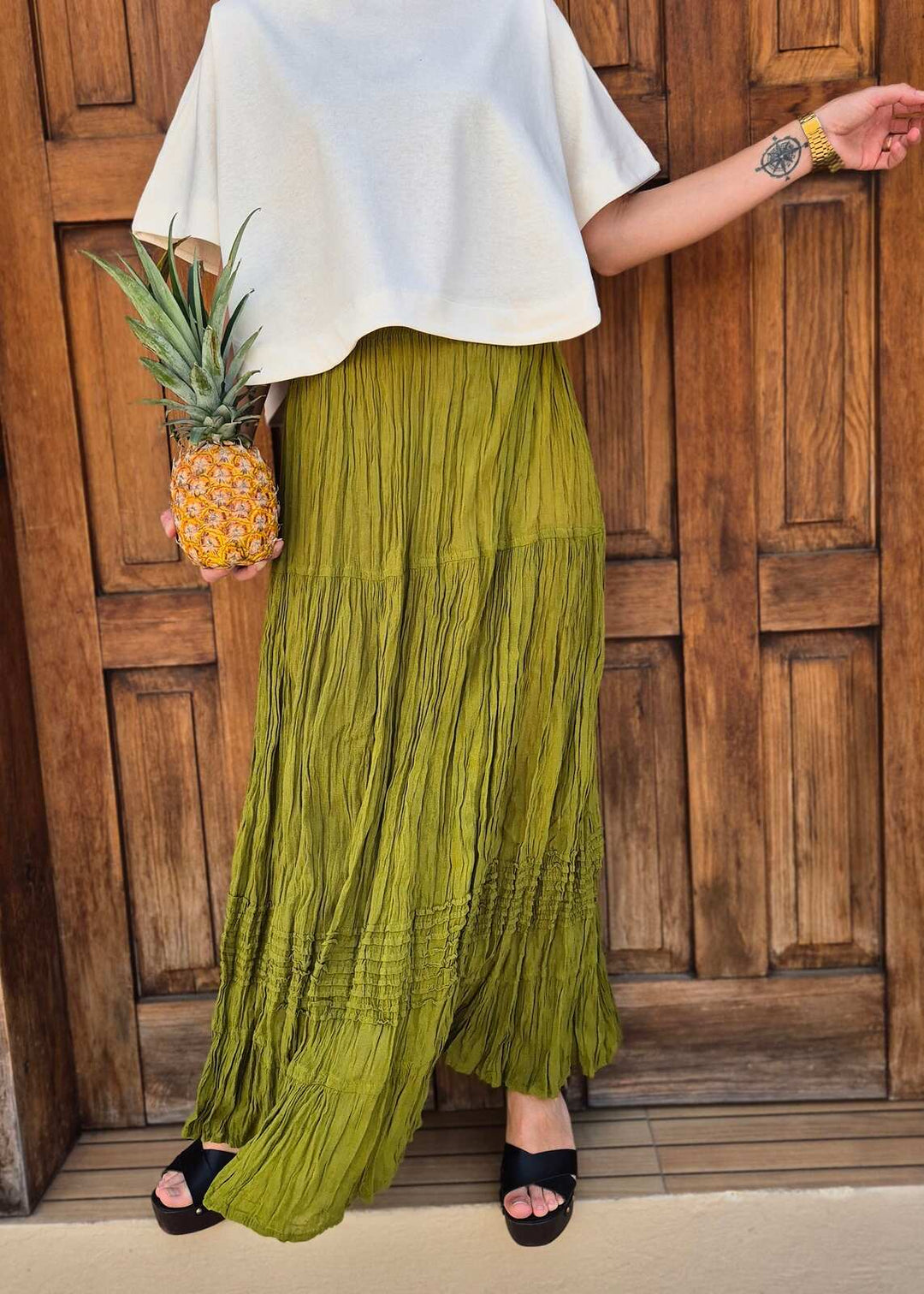 Boho viscose patchwork skirt