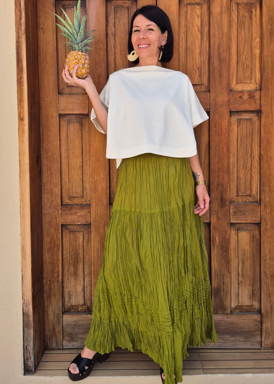 Boho viscose patchwork skirt